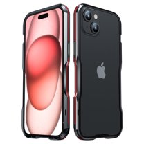 Allytech Aluminum Bumper Case for iPhone 15 Plus, No Back Design, Not Affect Signal, Fast Heat Dissipation, Metal Frame Bumper Slim Hard Full Drop Protection Accessories - Red