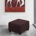 thumbnail image 3 of Lapalife Stretch Square Ottoman Covers Ottoman Slipcovers Folding Storage Footstool Cover Furniture Protector with Elastic Bottom Small Checks, Brown, 3 of 6