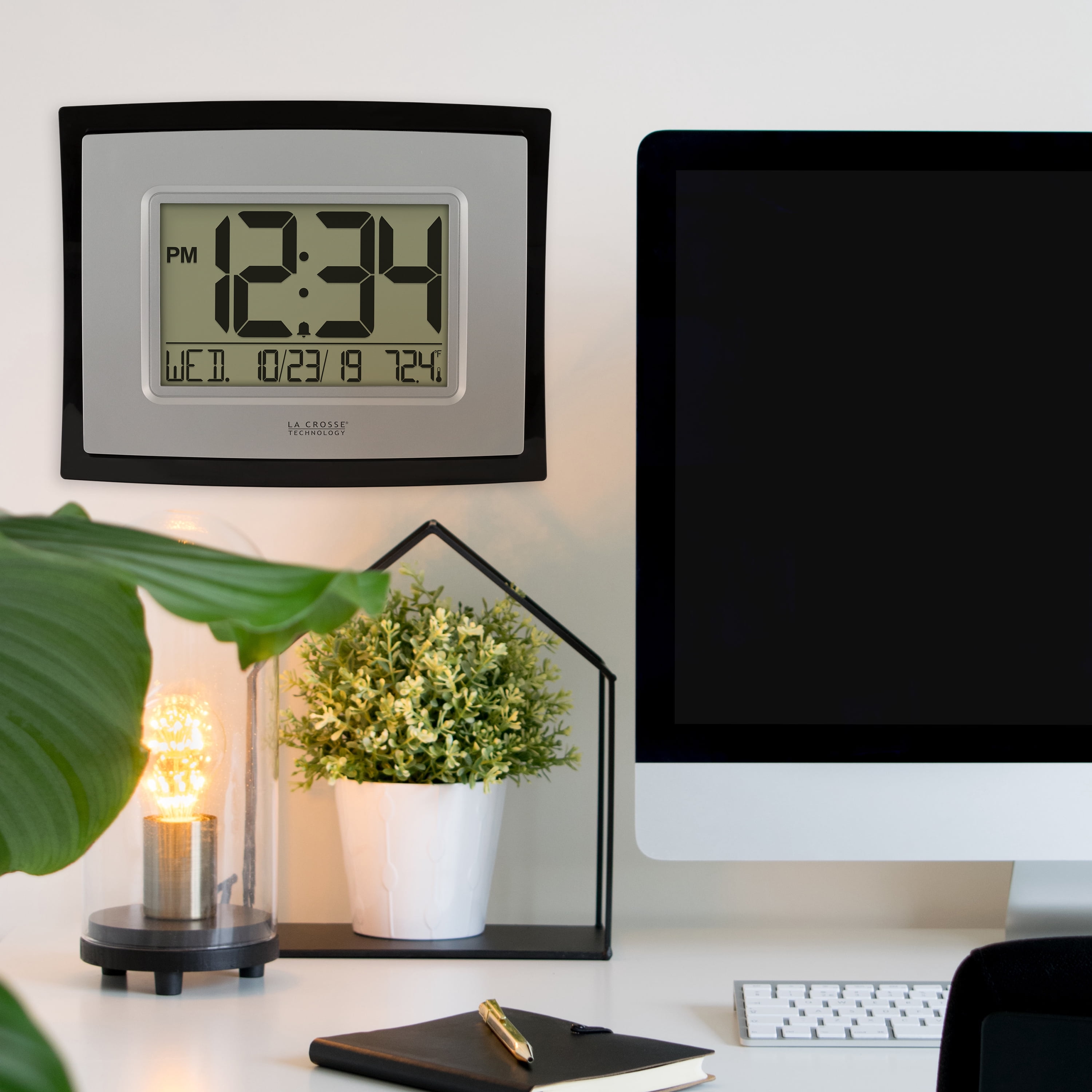 La Crosse Technology Digital Clock with Indoor Temperature and Calendar, WT-8002U-INT