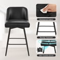 thumbnail image 4 of Modern Bar Stools Set of 2, 26" H Swivel Counter Height Barstools with High Backs, Kitchen Island Stools, For Bar & Home,Faux Leather, Black, 4 of 9