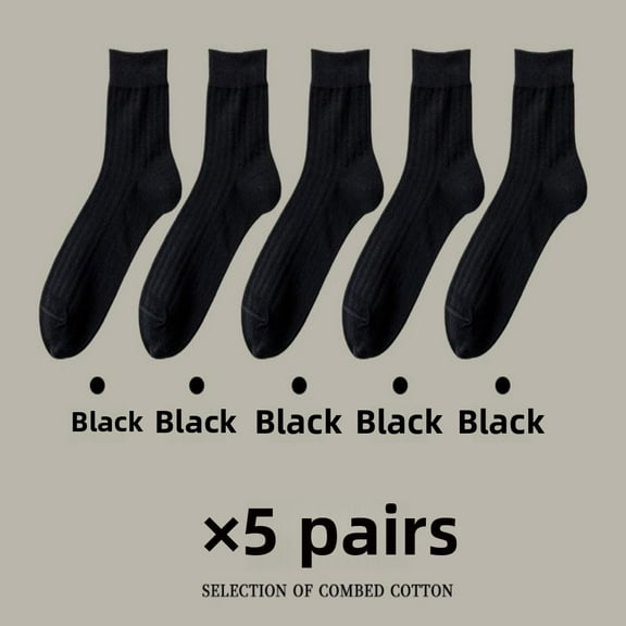 LYMAYTER 5-Pack Men's Everyday Crew Socks Cotton Breathable Socks Comfort Athletic Socks‌