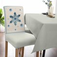 thumbnail image 2 of Chair Covers for Dining Room Set of 6,Watercolors Christmas Snowflakes Stretch Seat Protector Removable Washable Chairs Slipcovers for Kitchen Banquet Wedding Hotel,Stripes on Linen, 2 of 6
