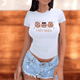 thumbnail image 3 of Playera Blusa Con Impresion De 3 Capybaras Bebes Fashion Ropa para Mujer Capibara Color Blanco Talla Chica Marca Emil SaEs, 3 of 4