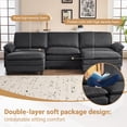 thumbnail image 6 of Zimtown Sectional U-Shaped Sofa with Ottoman, 4-6 Person Living Room Couch, 3 Seater and 2 Ottoman, Double-Layered Burlap, Black, 6 of 11