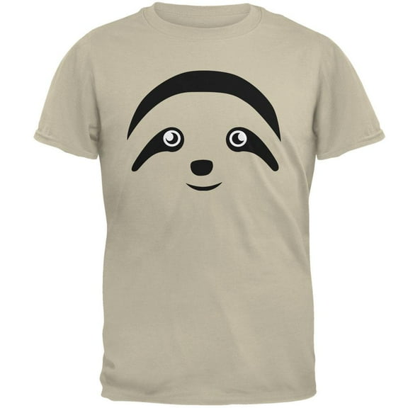 Cute Sloth Face Mens T Shirt Sand MD