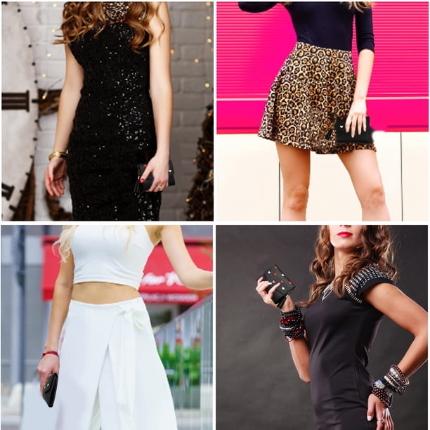 Guardurnaity Cartera de mano práctica de PU para mujer, tamaño pequeño, suficiente bolso diario con borla, sin hilo suelto, elegante Carteras Negro
