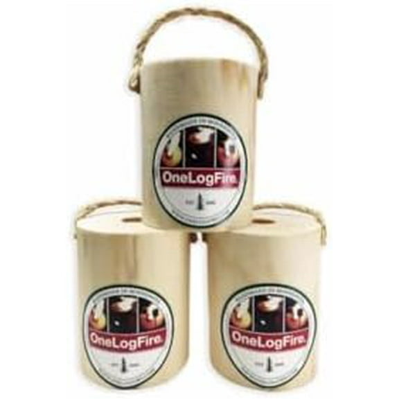 Mini - Single Log , 100% Natural, Easy Light - 1 Hour Burn Time, for Outdoor Firepit, Bonfires, Swedish Fire Log (3 Pack)$$Sport & Recreation Other