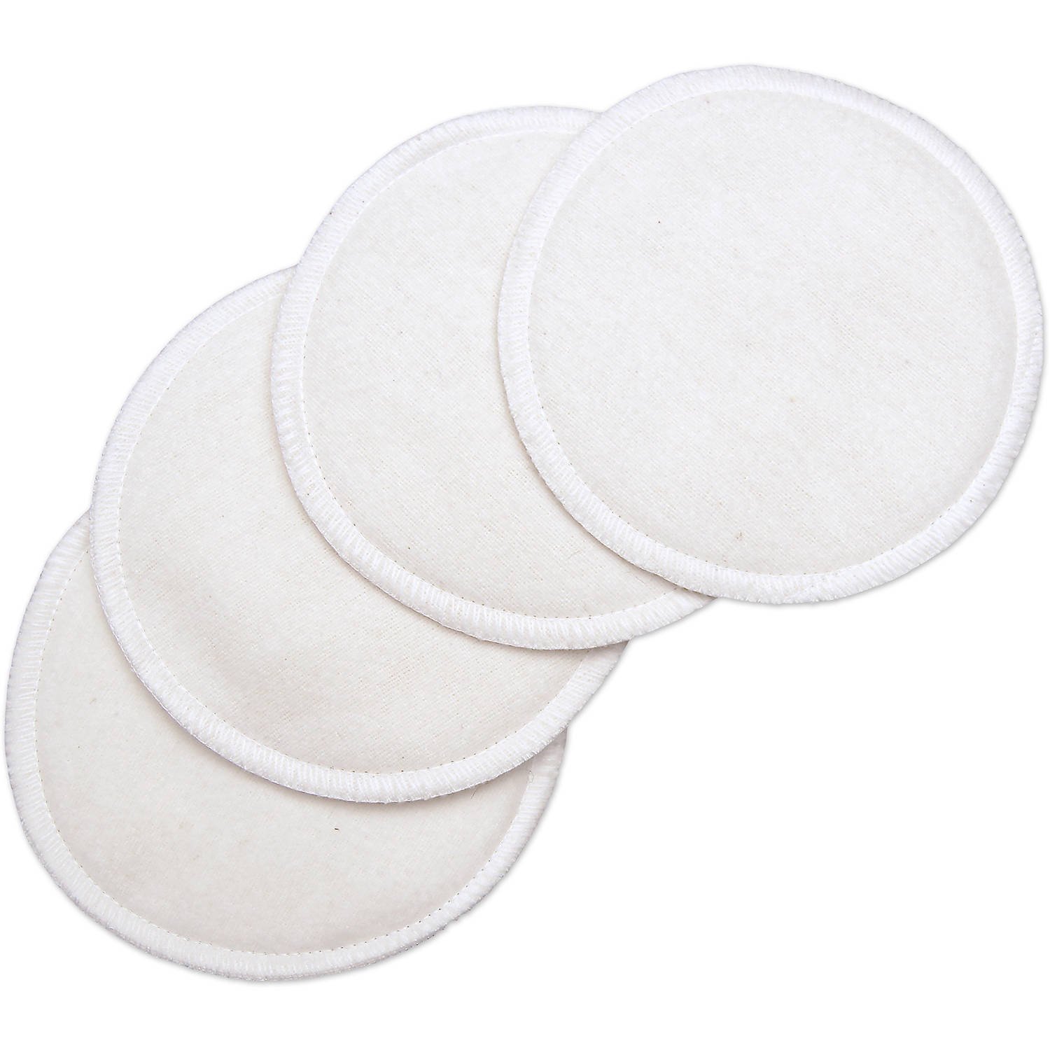 NuAngel White Cotton Washable Nursing Pads - 4 count