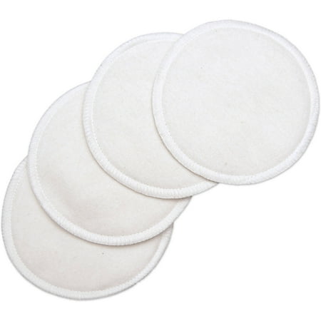 NuAngel White Cotton Washable Nursing Pads - 4 count