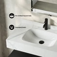 thumbnail image 3 of Avancer 36" Wall-Mounted Bathroom Vanity in Black Oak with White Marble Sink Top, 3 of 12