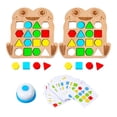 thumbnail image 1 of Shape Quick Matching Board, Wooden Interactive Battle Game, Shape Matching Game, Color Learning Board Game Frog 2Pcs, 1 of 6