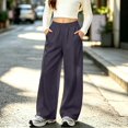 thumbnail image 3 of HIPYLO Teen Oversized Wide Leg Pants with High Waistband Tween Sweatpants for Girls in Flowy Fabric Girls Pants, 3 of 6