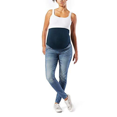 Signature by Levi Strauss Co. Gold Label Women s Maternity Skinny Jeans Blue Ice Large Walmart