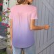 thumbnail image 4 of Mujeres de Verano Tops de Manga Corta Impresa Casual Cuello Redondo Plisado Superior 95% Poliéster 5% Spandex, Blusa de Moda para Todas las Estaciones, 4 of 6
