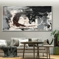 thumbnail image 4 of Large Abstract Oil Painting Black Gray Textured Painting Abstract Black Gray White Textured Wall Art Modern Living Room Wall Decor,Unstretched,Frameless,(51*102cm)20*40Inches, 4 of 5