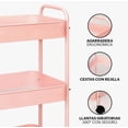 thumbnail image 3 of Carrito Organizador De Metal Transportador Metálico Ruedas Modelo Rosa, 3 of 4