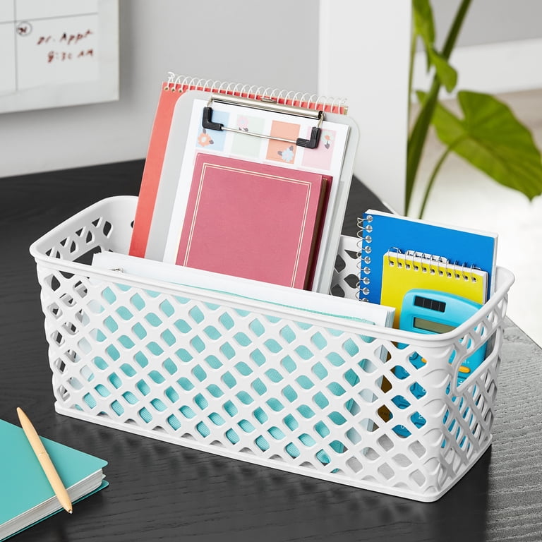 Mainstays 3 Pack Narrow Decorative Plastic Storage Basket with