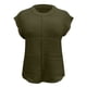 thumbnail image 5 of Camiseta de punto sin mangas, cuello redondo, informal y lisa para mujer - Jersey de poliéster, 5 of 6