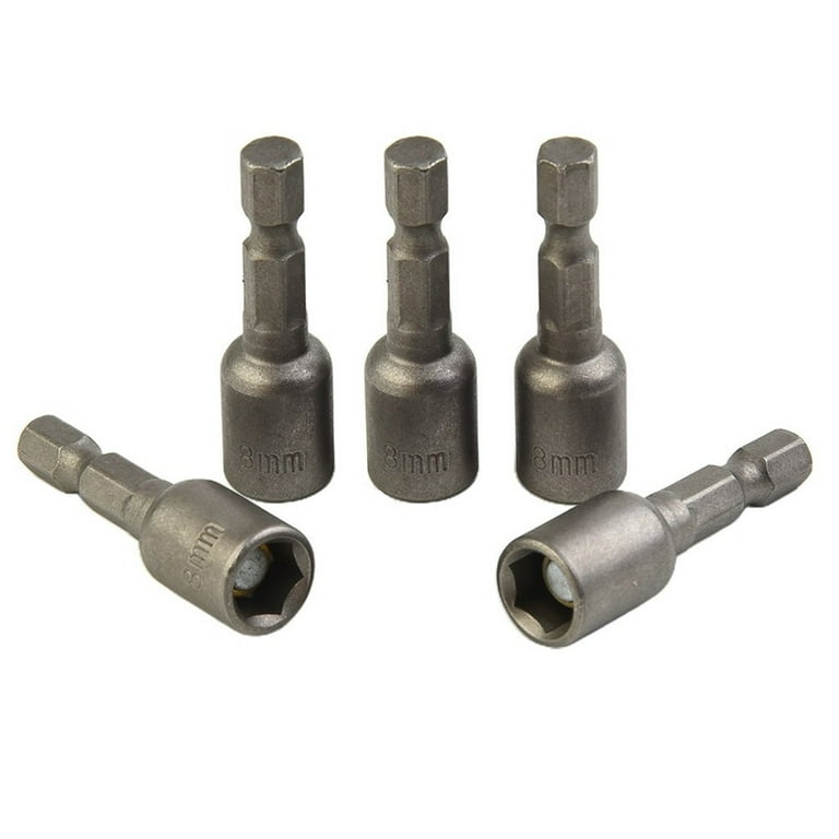 5Pcs 8mm Magnetic Nut Driver Set 1 4 Hex Socket Adapter Drill Bit Length 42mm Walmart