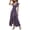 Navy Blue, variant on Women's Printed Surplice Ruffle Sleeve Dress 100% Cotton Lightweight Comfort Casual Easy Care High Low Hem Everyday Wear