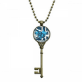 thumbnail image 1 of Graffiti Rue Motif Division en Denim Bleu Collier Porte-Clés Pendentif Plateau Chaîne Ornée, 1 of 3