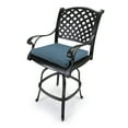thumbnail image 2 of Jordan Manufacturing 17" x 19" Tory Denim Blue Crosshatch Rectangular Outdoor Chair Pad Seat Cushion with Ties, 2 of 11