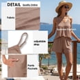 thumbnail image 3 of Cueply 2 Piece Lounge Sets for Women Summer Outfits V Neck Tank Top Matching Shorts Sets with Pockets, 3 of 9