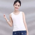 thumbnail image 6 of Women Summer Sleeveless Scoop Neck Basic for Tank Top Simple Solid Color Racerback Casual Slim Vest Inside Wear Bottoming Camisole Underwear S-3XL, 6 of 20