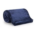 thumbnail image 3 of IR Imperial Rooms Fleece Bed Throw Blanket, Plush, Travel and Couch Fuzzy, Cozy Washable Ultrasoft Twin Size Navy, 3 of 10