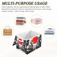 thumbnail image 6 of Yayeee Collapsible Cube Storage Bin with Lid Fabric Closet Decorative Basket with Handles, Black Streets, 6 of 7
