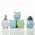 thumbnail image 3 of Fovewise Ceramic Owl Pots Flower Pot Container Decorative Bonsai Pots Gift for Home Office Garden Decoration ( Green ) Style 3, 3 of 7