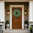 thumbnail image 4 of YTTAL 24'' Large Boxwood Wreath for Front Door Porch Window - Artificial Boxwood Leaves Greenery Outdoor Wreath for Home Farmhouse Wall Holiday Decor - All Seasons Indoor Outdoor Use, 4 of 9