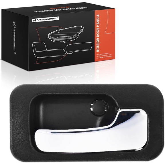 A-Premium Rear Right Passenger Side Interior Door Handle Compatible with Honda Accord 1990 1991 1992 1993, Red Housing with Chrome Lever, Replace# 72620SM4003ZL