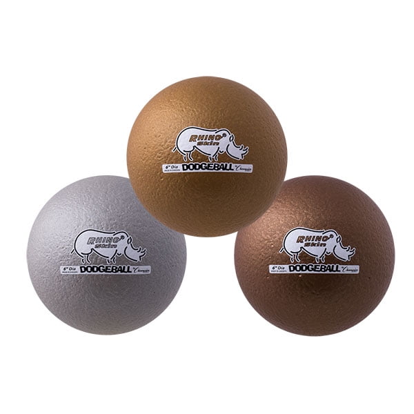 Champion Sports Rhino Skin 6" Diameter Foam Dodgeball Set, Metallic
