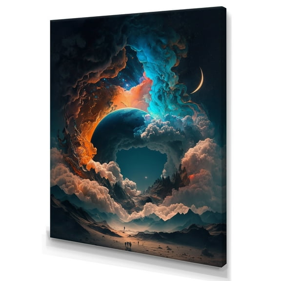 Designart Futuristic Landscape In Space II Canvas Wall Art