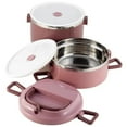thumbnail image 3 of HAOAN Home Thermal Bento Lunch Box  4-Tier Cylinder Stackable Lunch Box Portable Insulated Lunch Container  Leakproof Stainless Steel Food Container For Student Adult To Work School-Green, 3 of 10