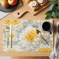 thumbnail image 2 of Placemat Set of 4 Yellow Floral Placemats for Dining Table Spring Flower Washable Table Mats for Kitchen and Party Decor Indoor & Outdoor Use, 2 of 8