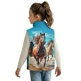 thumbnail image 2 of Uorisanigo Unisex Boys Girls Fleece Jacket Vest Beach Running Horse Puffy Warm Kids Vest Sleeveless Zipper Up Jacket Fall Winter Clothes, Soft Cozy Outwear Waistcoat 2-12 Years, 2 of 7