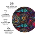 thumbnail image 3 of Honeii Mandala Colorful print Leather Coaster Set of 4, ideal for safeguarding your furniture from drinks spills and effortless cleanup-Round Shape, 3 of 6