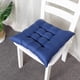 thumbnail image 2 of Xiao Hua Juego de 4 cojines cuadrados de capitoné para silla, con lazos, color azul marino, 45 x 45 x 7,6 cm, 2 of 3