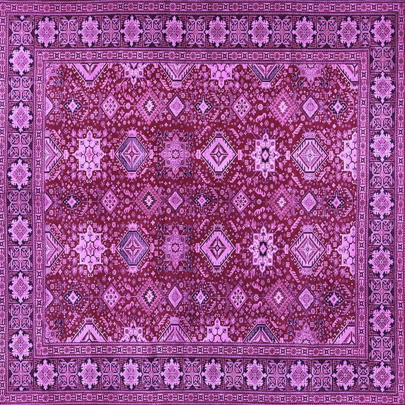 Ahgly Company Indoor Square Persian Purple Traditional Area Rugs, 4' Square
