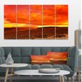 thumbnail image 1 of Dramatic Red Sunset at Desert - Extra Large Wall Art Landscape, 1 of 3