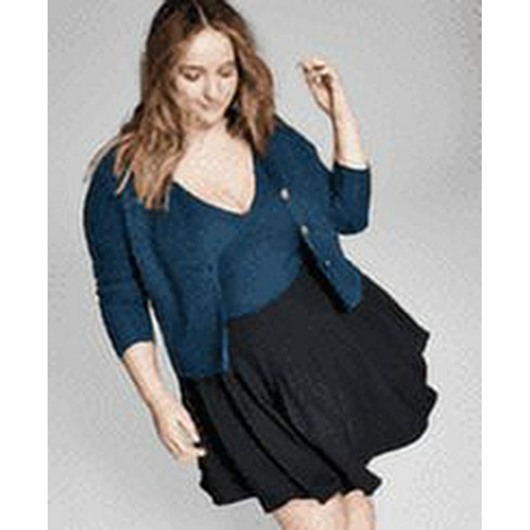 And Now This Womens Plus Size Waffle Knit Cardigan Sweater Set