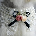 thumbnail image 2 of Collar de perlas para perro, pajarita ajustable para mascotas, lazo para perro, cuello con claridad notable, 2 of 8