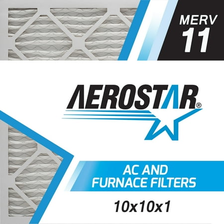 Merv 10 Air Filter Aerostar 10x10x1 MERV 11, Pleated Air Filter, 10 x 10 x 1, Box of 6, Made in the USA ()