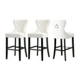 thumbnail image 5 of Costaelm Hank 29" Tufted Velvet Bar Stool Black (Set of 3), Velvet Cream, 5 of 11