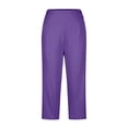 thumbnail image 6 of Capri Pants for Women Stretch High Waisted Crop Office Work Pants Summer Casual Capris Slacks Yoga Dress Pant Purple S, 6 of 8