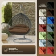 thumbnail image 4 of LeisureMod Hanging Swing Chair Two-Person Seater Egg Chair Grey Frame in Teardrop Design with Armrest Removable Zippered Washable Polyester Cushion Cover for Indoor and Patio Recluse Collection, 4 of 11