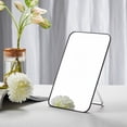 thumbnail image 2 of OMIRO 10" x 7" Modern Tabletop Makeup Mirror with Foldable Stand & Hanging Hole for Shaving, Black, 2 of 5