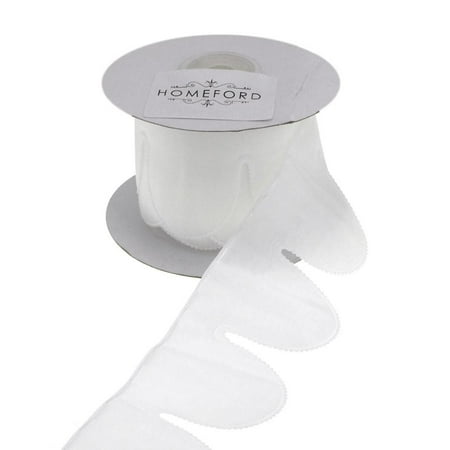 Flower Ribbon Decor - Flower Pouch Pull Bow Organza Ribbon, 2-Inch, 10 Yards, White